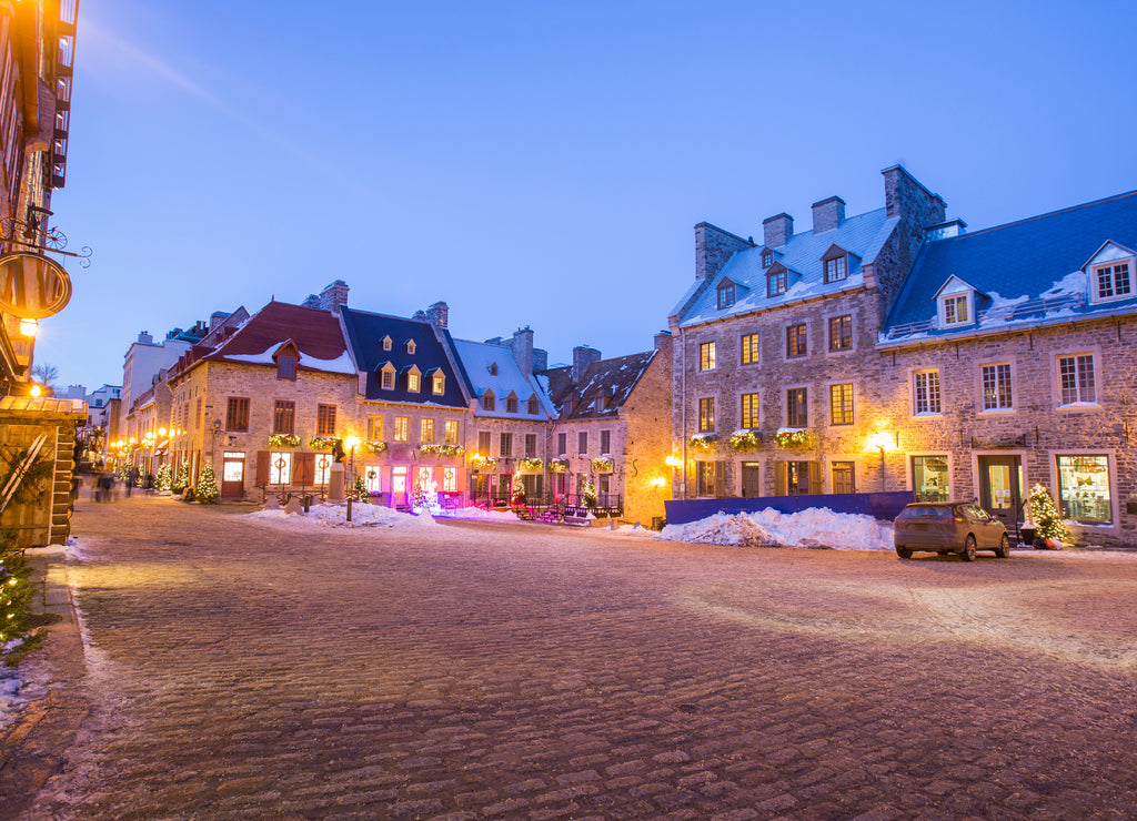 Old Quebec City downtown in winter