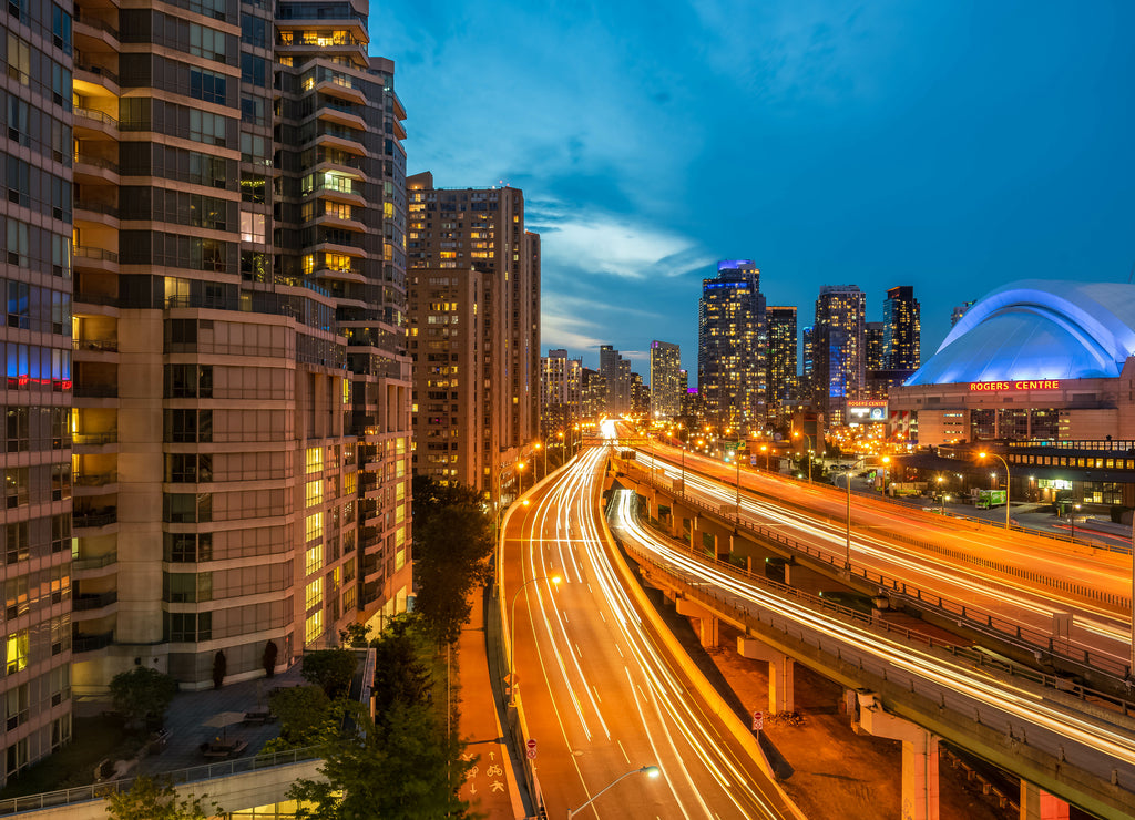 Toronto, Ontario,Canada -September, 1 202:, The Toronto skyline from 200 Queens Quay West