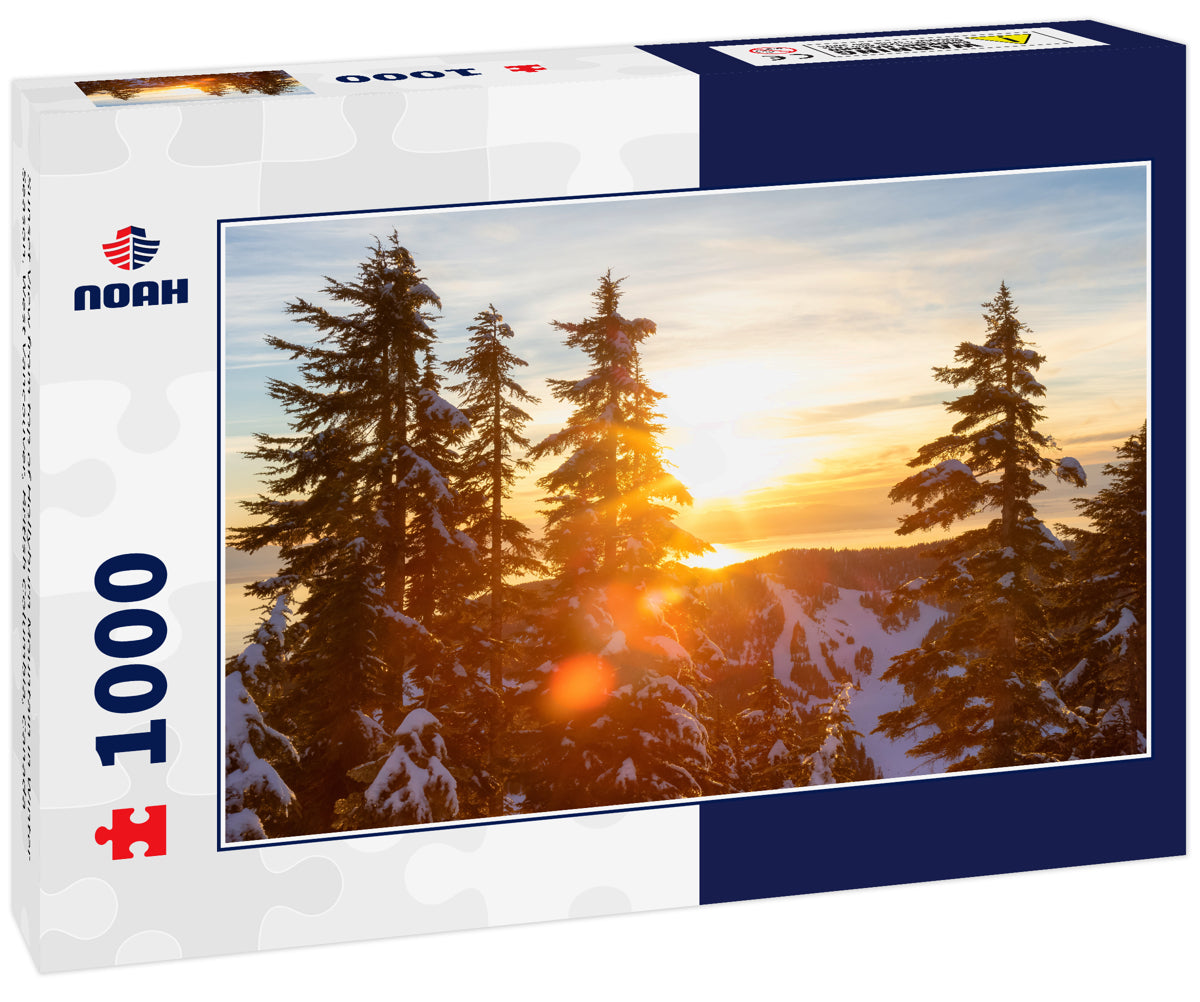 Sunset View from top of Hollyburn Mountain in Winter Season. West Vancouver, British Columbia, Canada