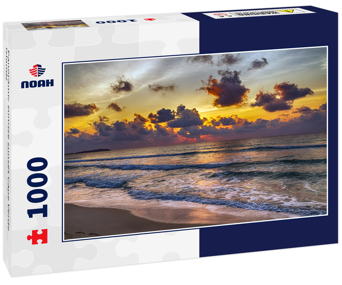 Panoramic sunrise sunset Cape Verde Islands