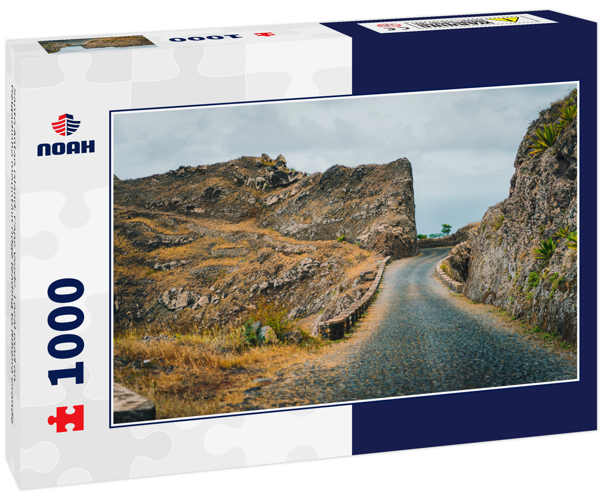 Santo Antao island, Cape Verde. Local road on Delgadinho mountain ridge leading to Ribeira Grande