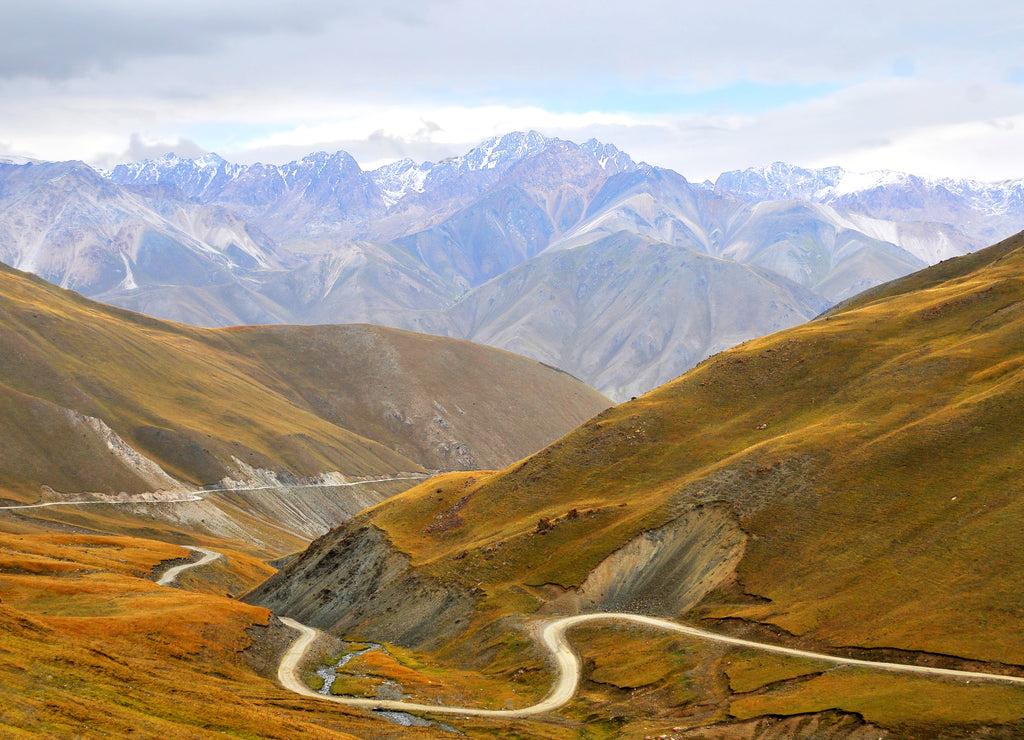 Landscape of Kyrgystan around Son Kul lake