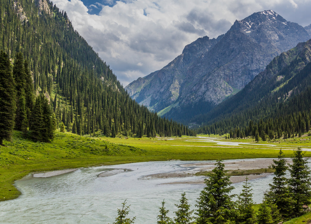 Karakol river valley in Kyrgyzstan