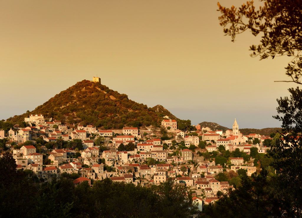 Lastovo old town cityscape, Lastovo island, Croatia