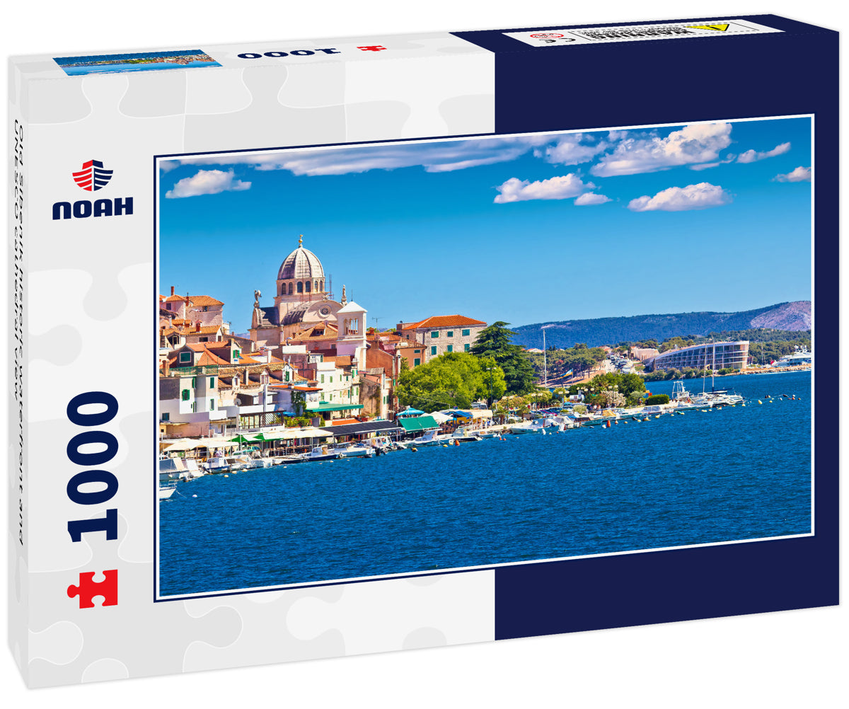 Old Sibenik historic waterfront and UNESCO cathedral view