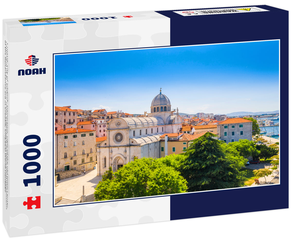 Croatia, city of Sibenik, panoramic view of the old town center, cathedral of St James, most important architectural monument of the Renaissance era in Croatia, UNESCO World Heritage