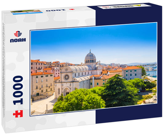 Croatia, city of Sibenik, panoramic view of the old town center, cathedral of St James, most important architectural monument of the Renaissance era in Croatia, UNESCO World Heritage