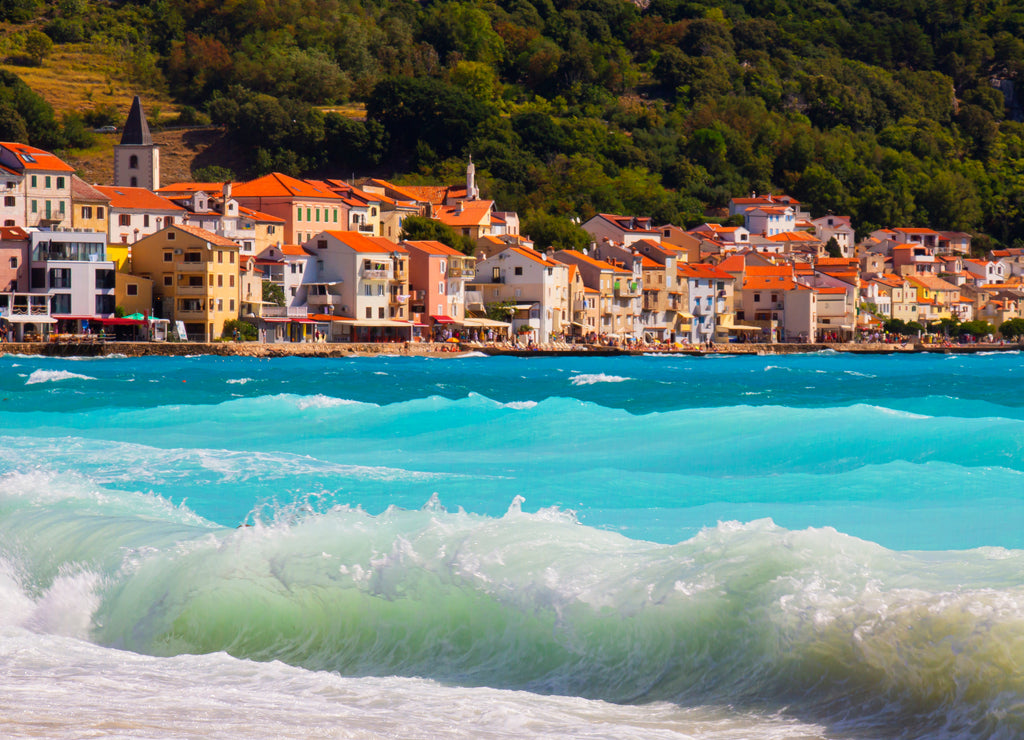 architecture of the old town of Baška in Croatia on the island of Krk