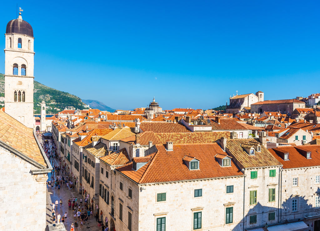 Landscape of the roofs of Dubrovnik old town, Croatia