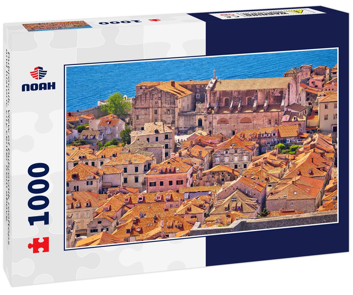 Dubrovnik. View of Dubrovnik rooftops and historic city center from above
