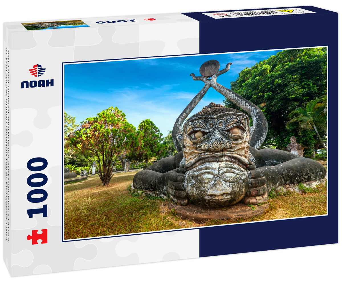 Amazing view of mythology and religious statues at Wat Xieng Khuan Buddha park. Vientiane, Laos