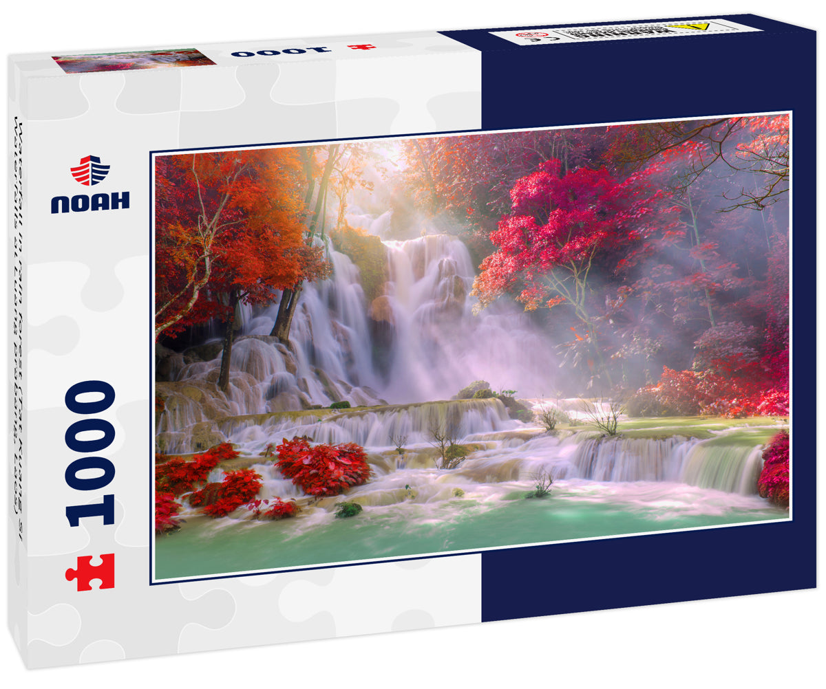 Waterfall in rain forest (Tat Kuang Si Waterfalls at Luang prabang, Laos)