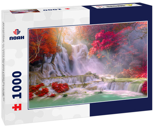 Waterfall in rain forest (Tat Kuang Si Waterfalls at Luang prabang, Laos)