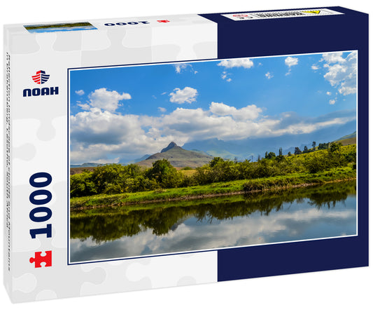 Reflection landscape of clouds and Mountains in Drakensberg, Lesotho, South Africa