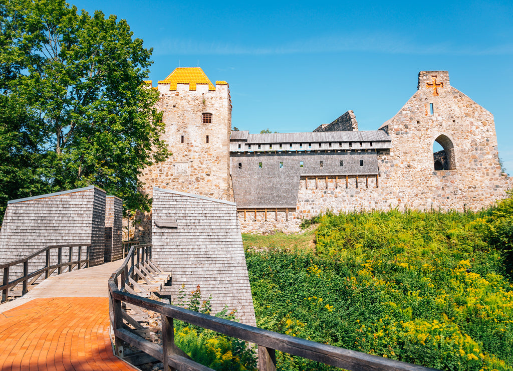 Castle Of The Livonian Order, ruins in Sigulda, Latvia