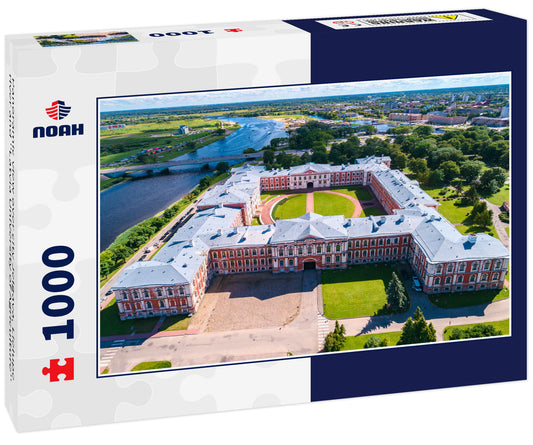 Panoramic view over city Jelgava, Lielupe river and ''Latvia University of Agriculture''