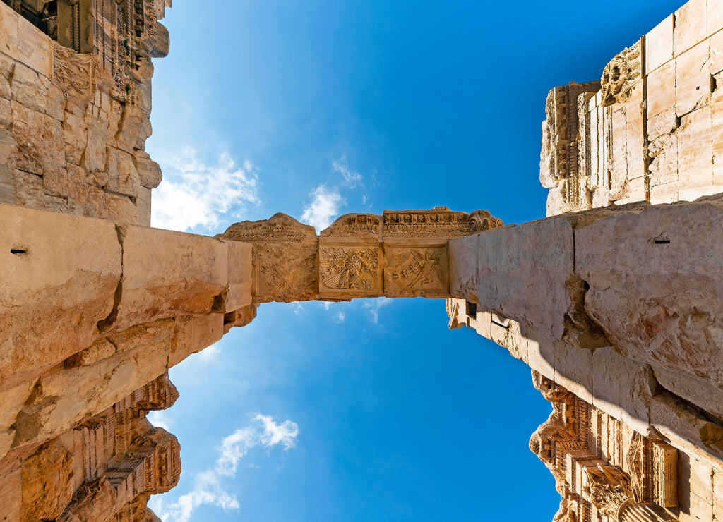 The Lintel of Temple of Bacchus in Baalbek, Lebanon
