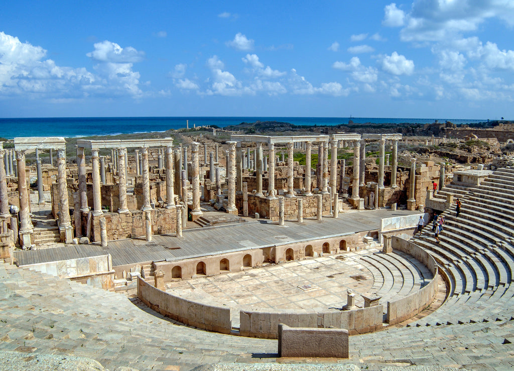 The amphitheater in one of the best preserved roman colonies on the African coast of the Mediterranean see in nowadays Libya