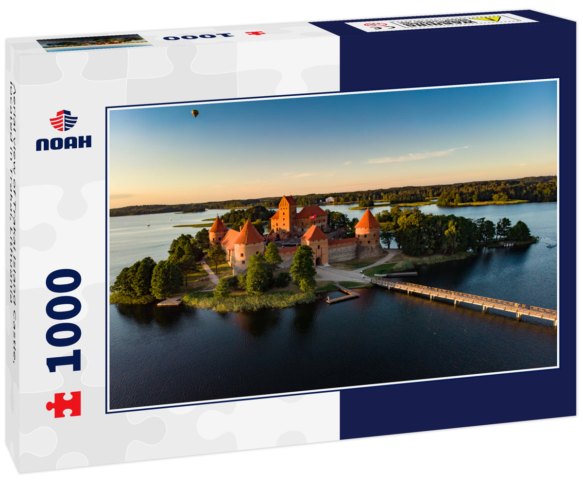 Aerial view of Trakai Island Castle, located in Trakai, Lithuania