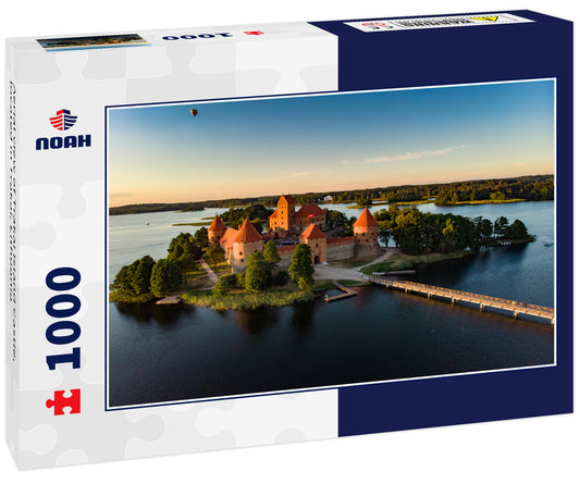 Aerial view of Trakai Island Castle, located in Trakai, Lithuania