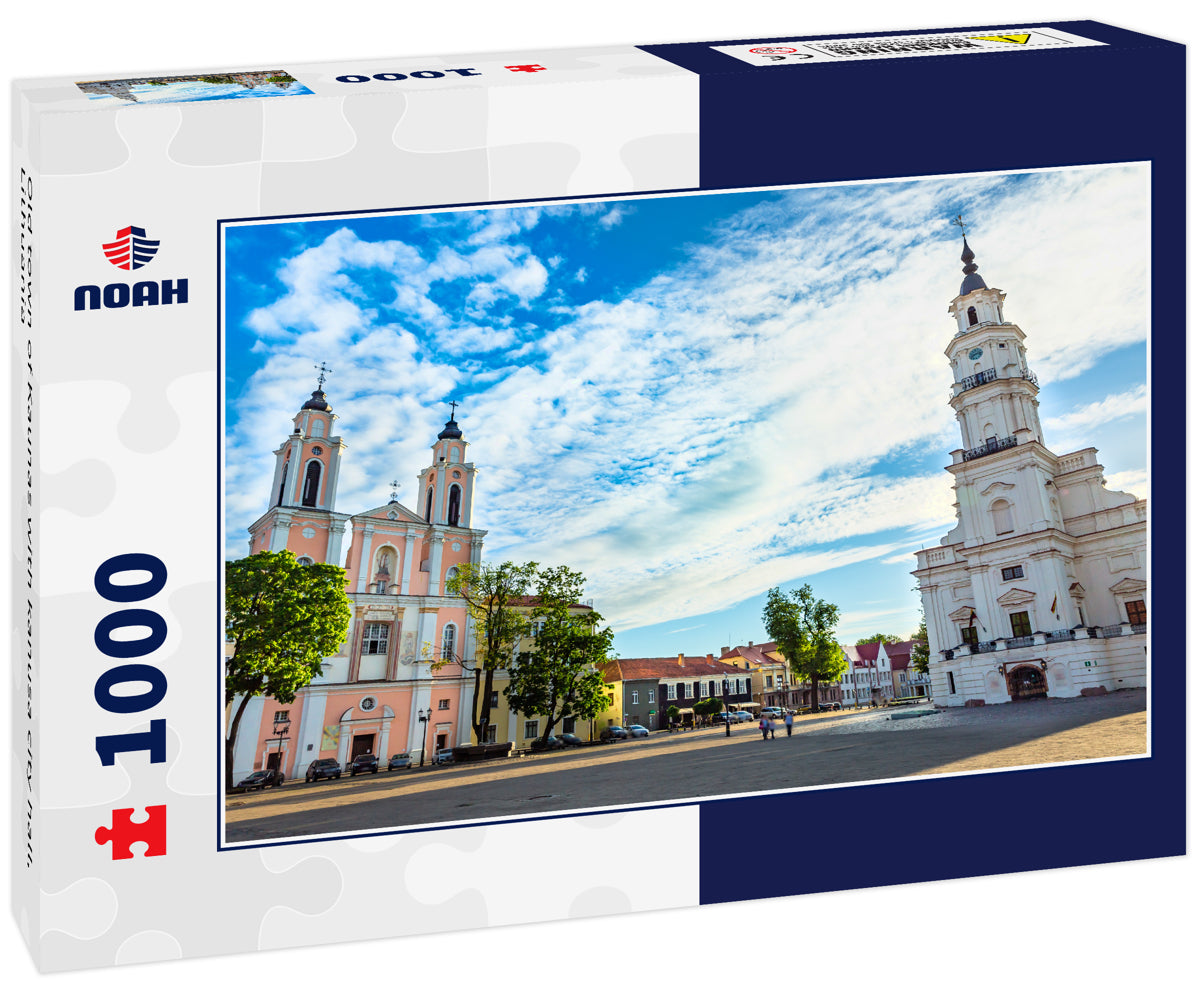 Old town of Kaunas with kanusa city hall, Lithuania
