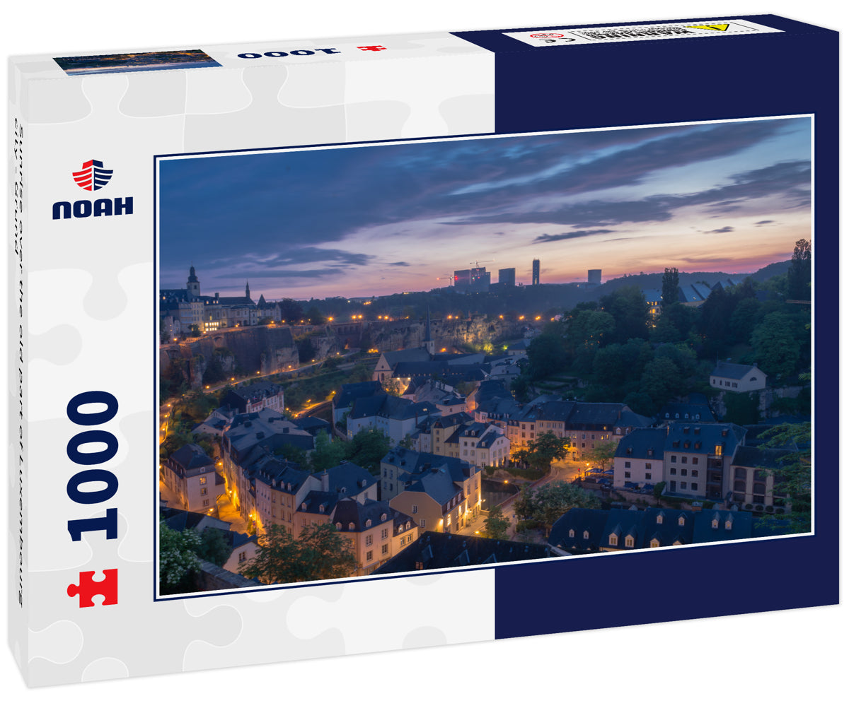 Sunrise over the old part of Luxembourg city - Grund