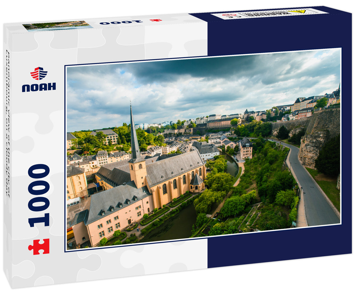panoramic view of the city of Luxembourg, on a cloudy day
