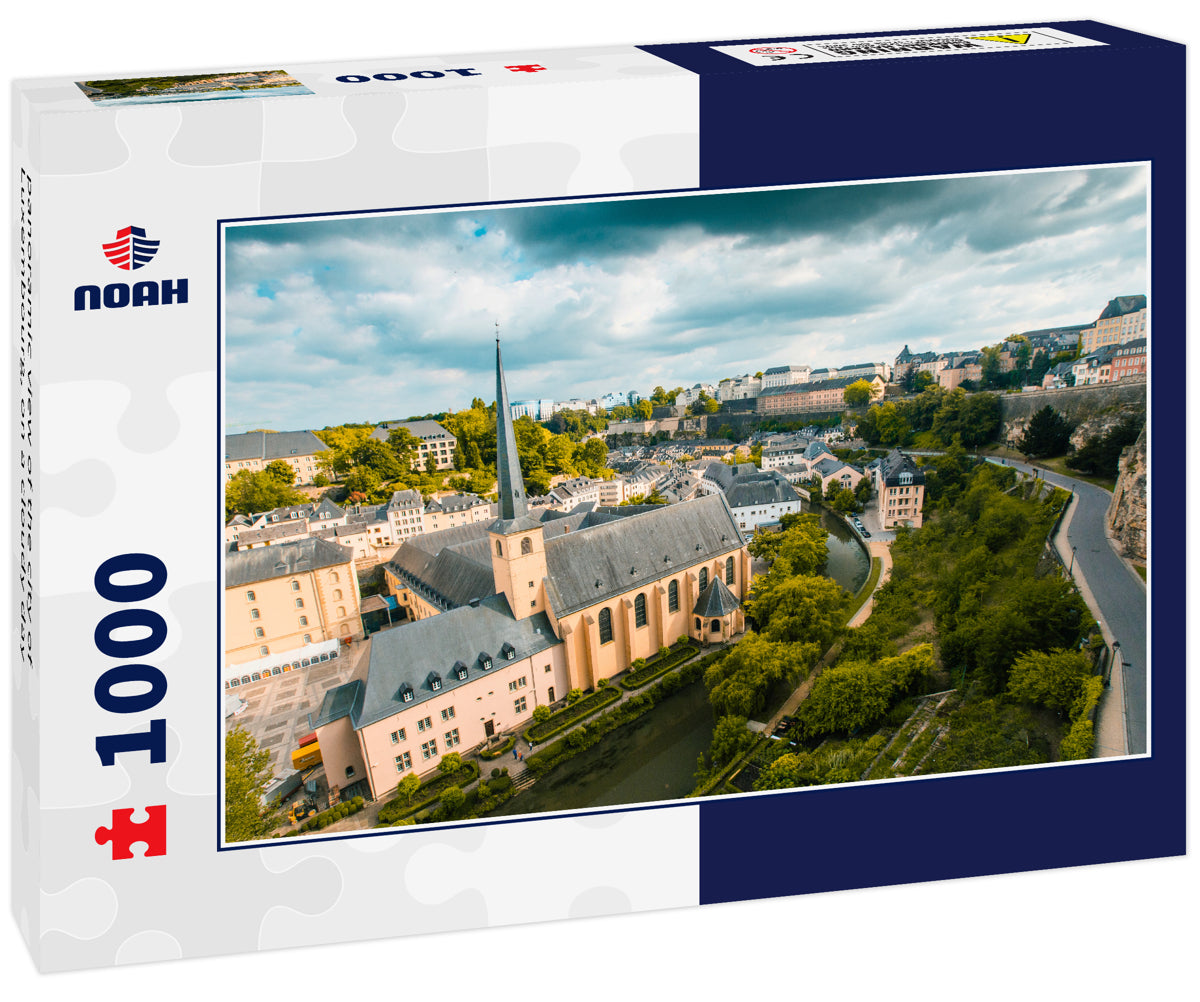 panoramic view of the city of Luxembourg, on a cloudy day