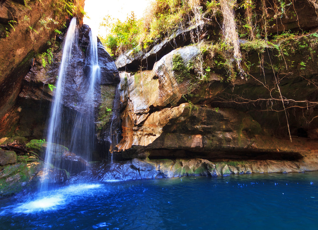 Beautiful river and cascade in a canyon in Isalo national park, Madagascar