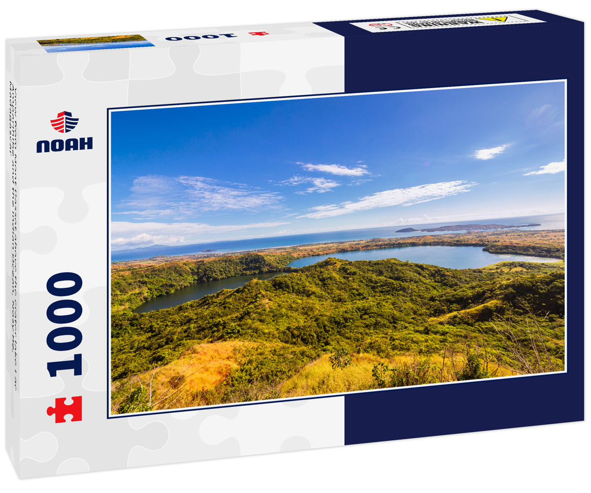 View from Mont Passot above the crater lake Lac Amparihibe and the Indian Ocean, Nosy Be, Madagascar