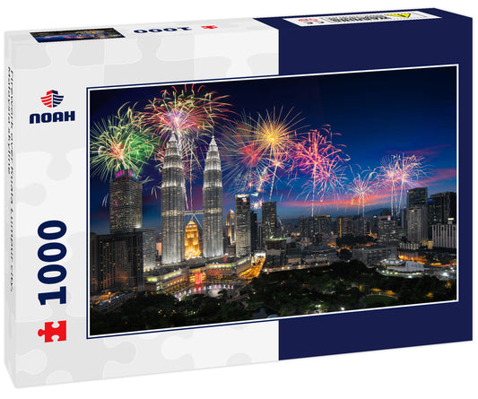 Firework over Kuala Lumpur city, Malaysia skyline