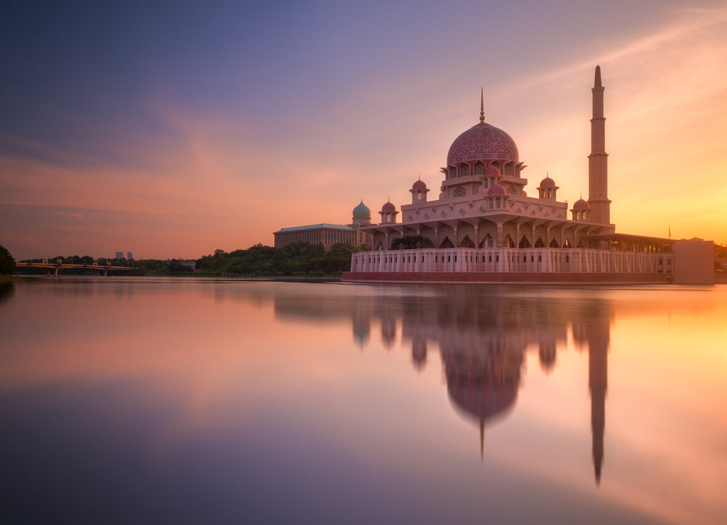 Putra Mosque view at sunrise, Putrajaya, Malaysia