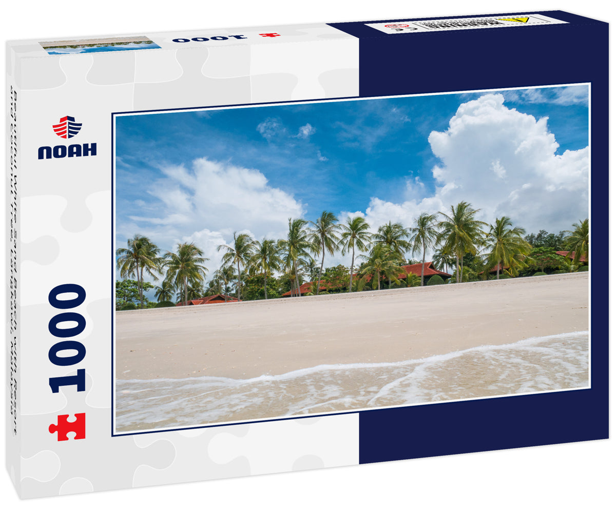 Beautiful White Sand Beach with Resort and Coconut Tree, Langkawi, Malaysia