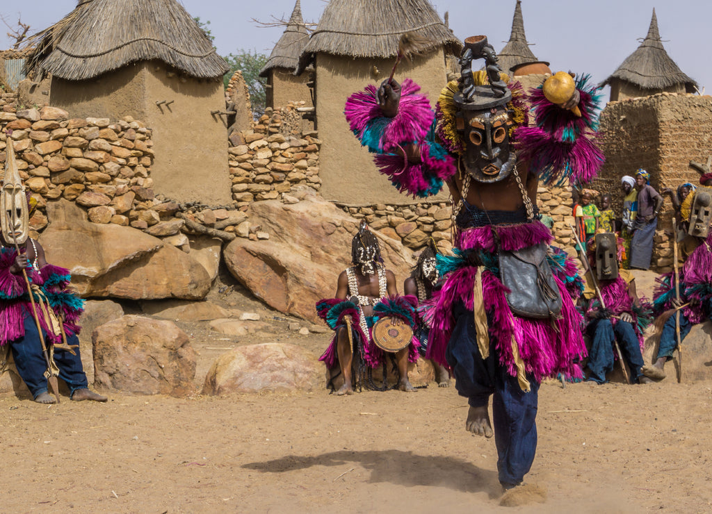 Traditional wooden dogon mask, Mali, West Africa