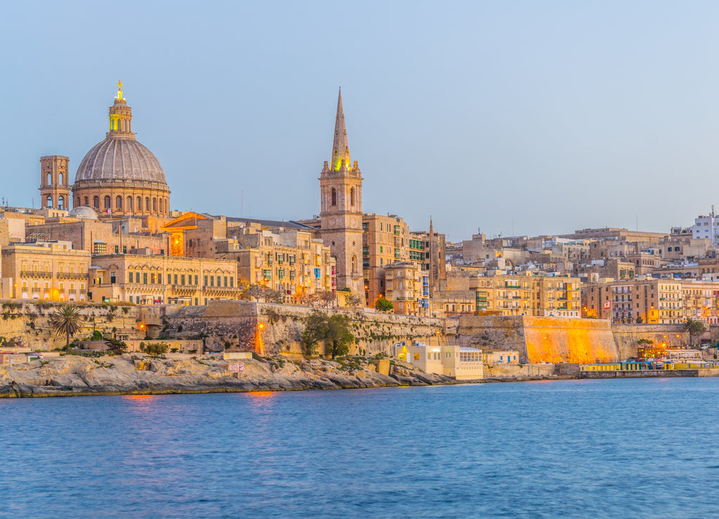 Skyline of Valleta during sunset, Malta
