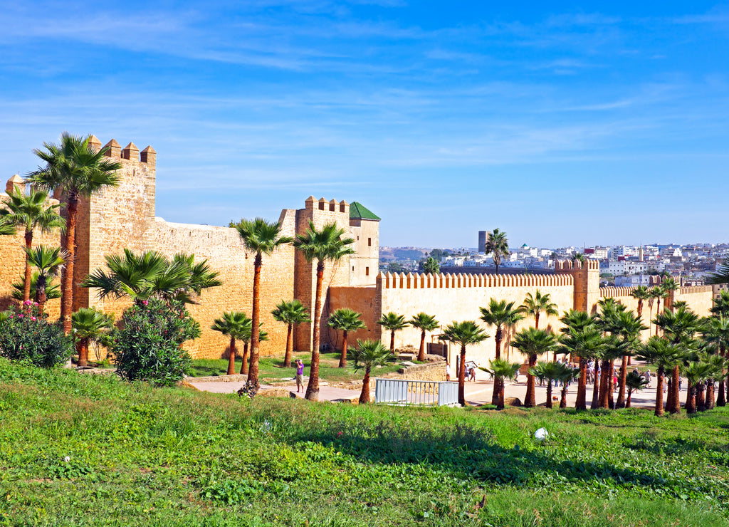 Old city walls in Rabat, Morocco