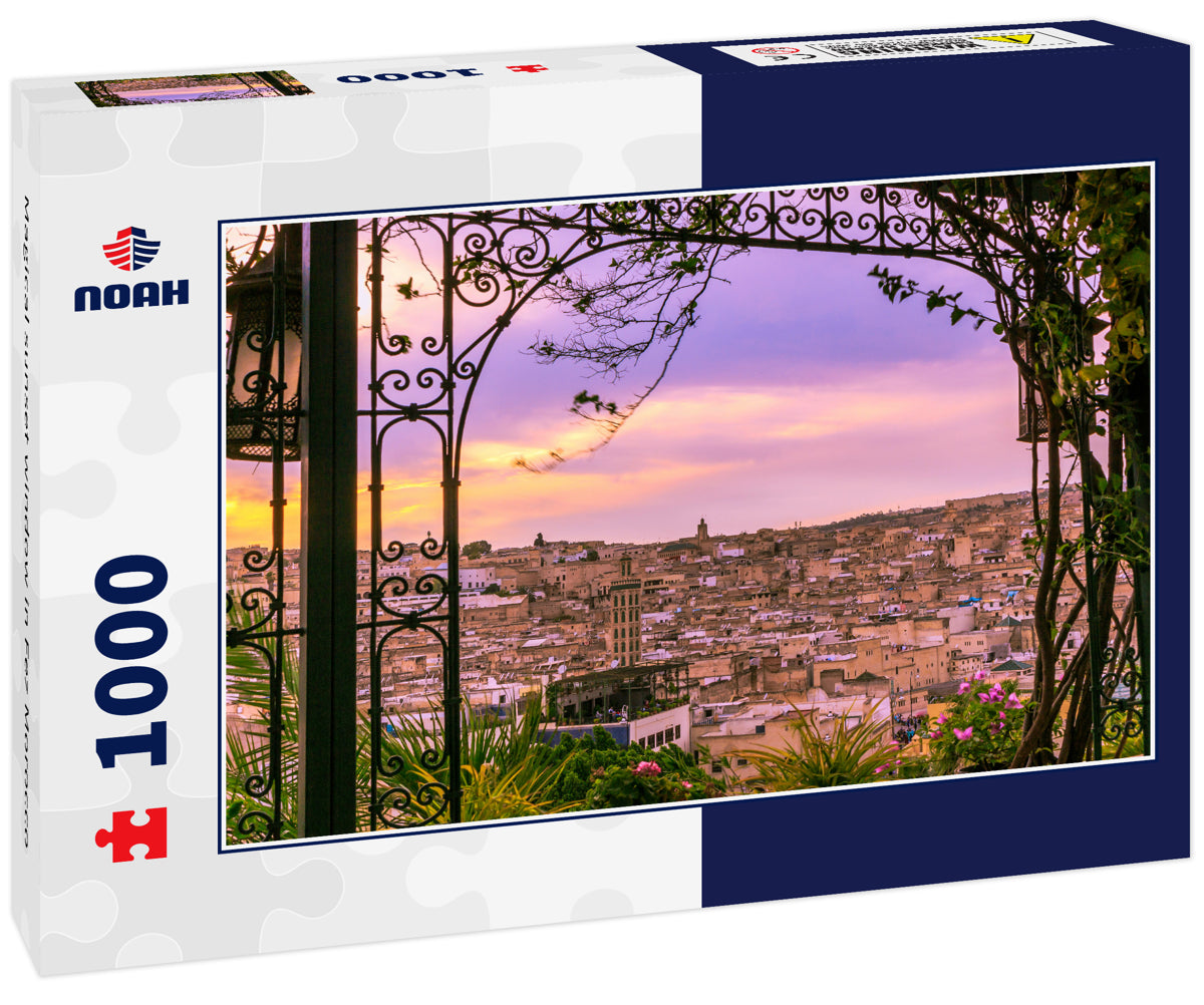 Magical sunset window in Fez Morocco