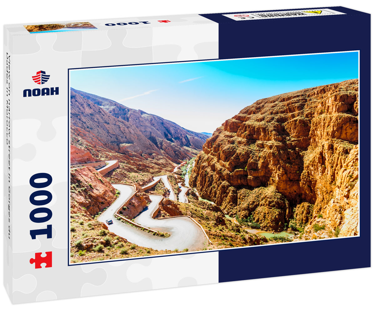 View on narrow street in Gorges du Dades in Morocco