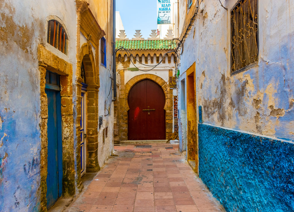 Old street in the medina of Essaouira, Morocco