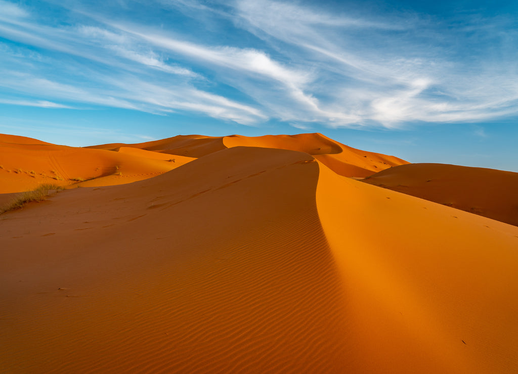 Sand dunes in Sahara desert, Morocco