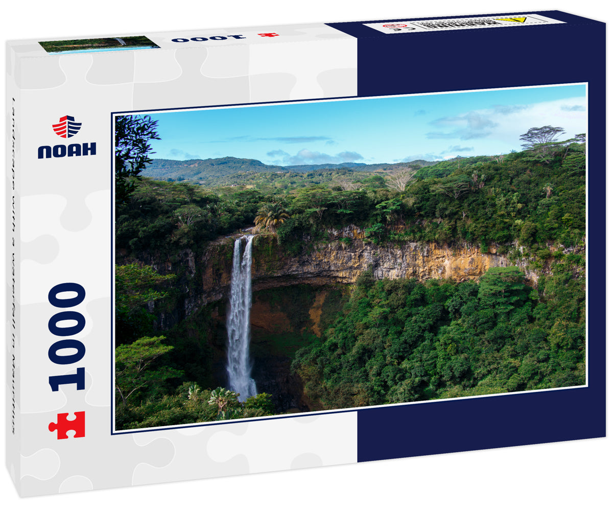 Landscape with a waterfall in Mauritius