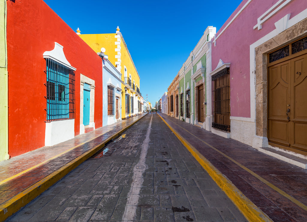 Beautiful Street in Campeche, Mexico