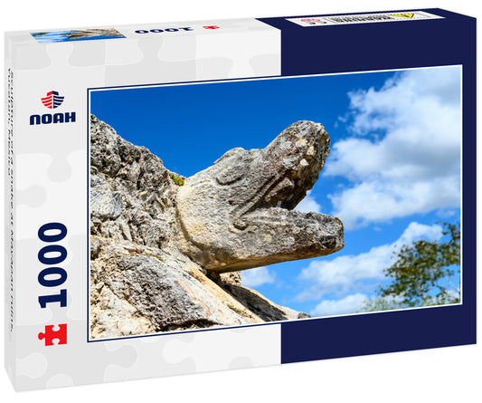 Sculpture of a snake at Mayapan ruins, Yucatan, Mexico