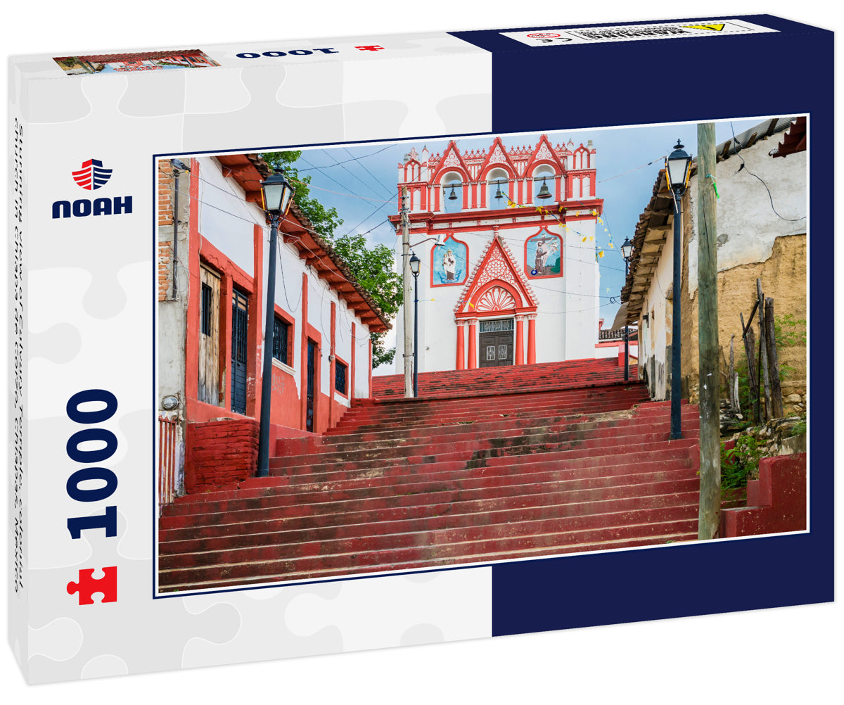 Stunning view of Calvary Temple, colonial church in Chiapa de Corzo, Chiapas, Mexico