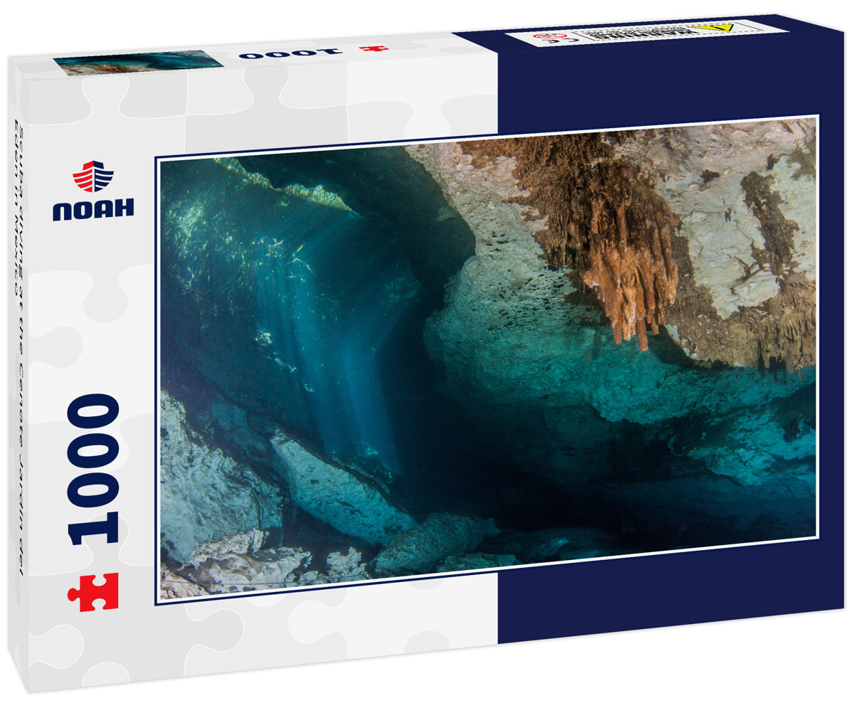 Scuba diving at the Cenote Jardin del Eden in Mexico