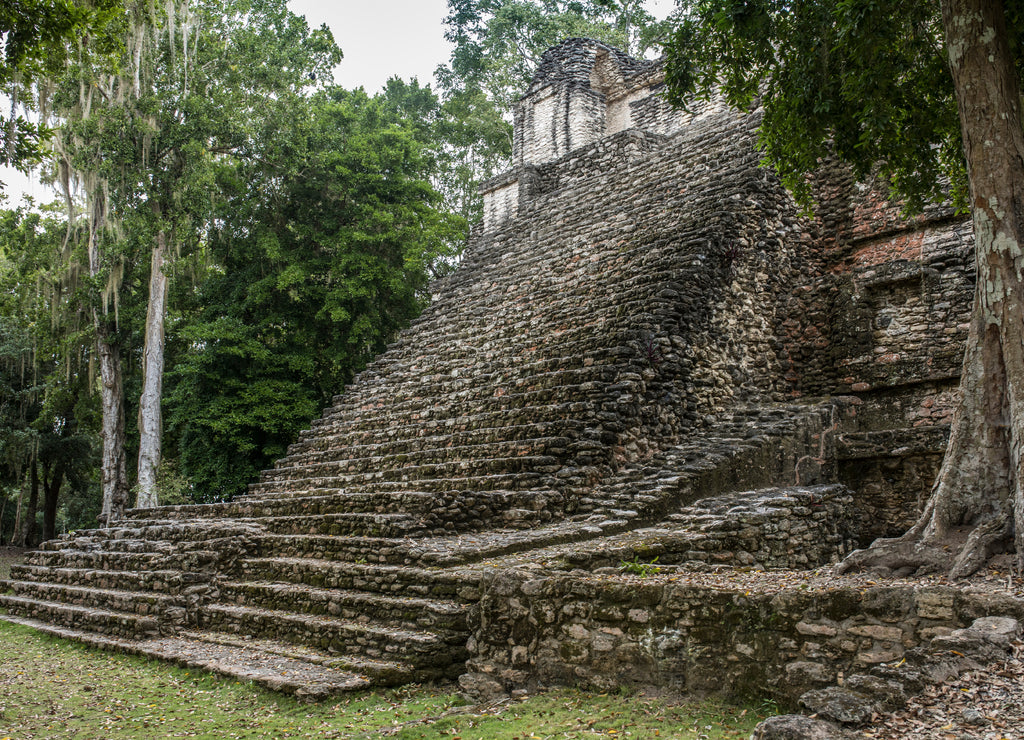 Ruins of the Mayan temple of Dzibanche in Mexico