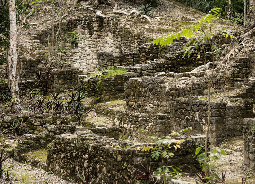Ruins of the temple complex of Dzibanche in Quintana Roo, Mexico