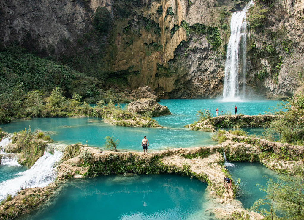 The beautiful El Salto del Meco waterfall, Huasteca Potosina, San Luis Potosi, Mexico