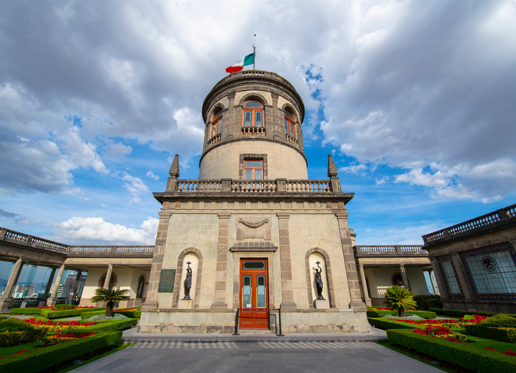 Chapultepec Castle was built in 1864 with Neoclassical style on Chapultepec Hill in Mexico City CDMX, Mexico