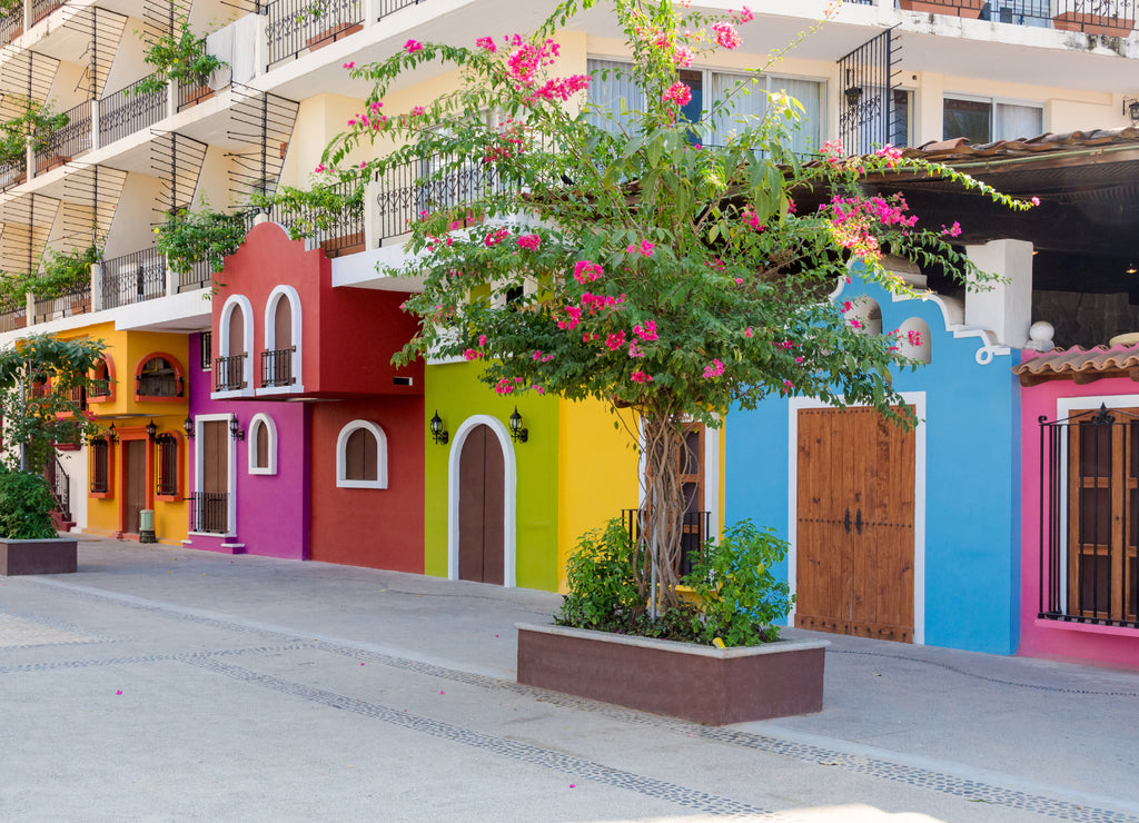 Colorful apartment building in Puerto Vallarta, Mexico
